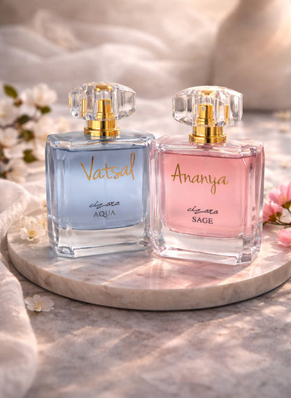 Aqua & Sage (100ml each) | Couple Perfume Sets | Customisable Fragrance Gift for His & Her