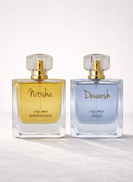 Aqua & Sophistique (100ml each) | Couple Perfume Sets | Customisable Fragrance Gift for His & Her